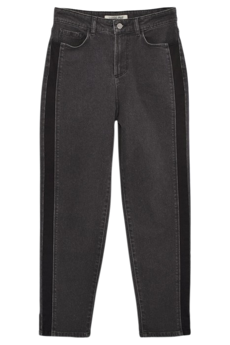 BLACK BOYFIT JEANS WITH FADED BANDS DOWN LEGS 4