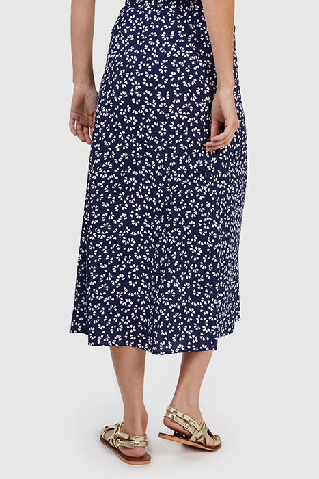NAVY GRAPHIC PRINT LONG SKIRT 2