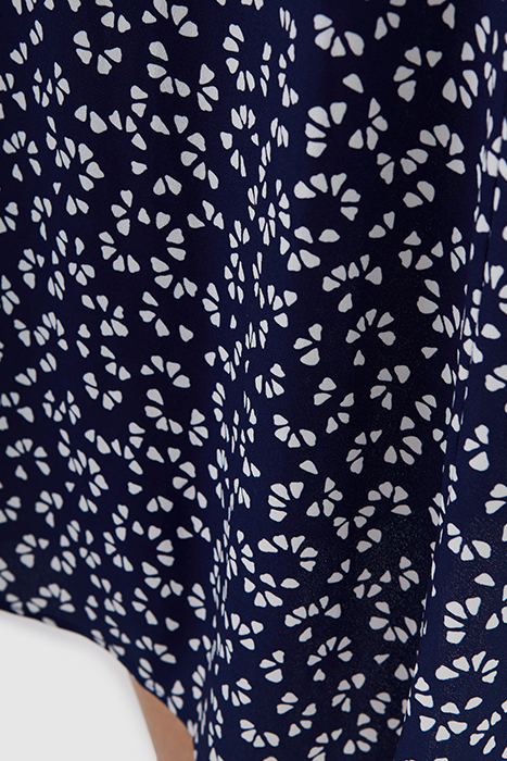 NAVY GRAPHIC PRINT LONG SKIRT 6