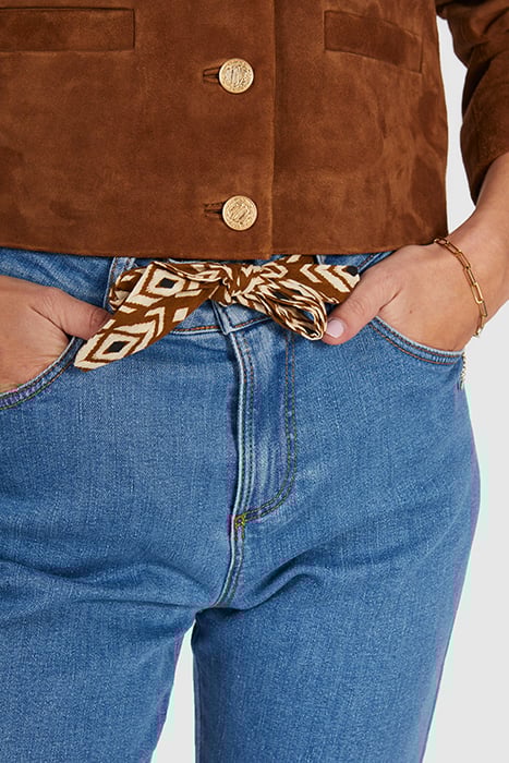 AUTHENTIC FLARED JEANS WITH ETHNIC SCARF 6