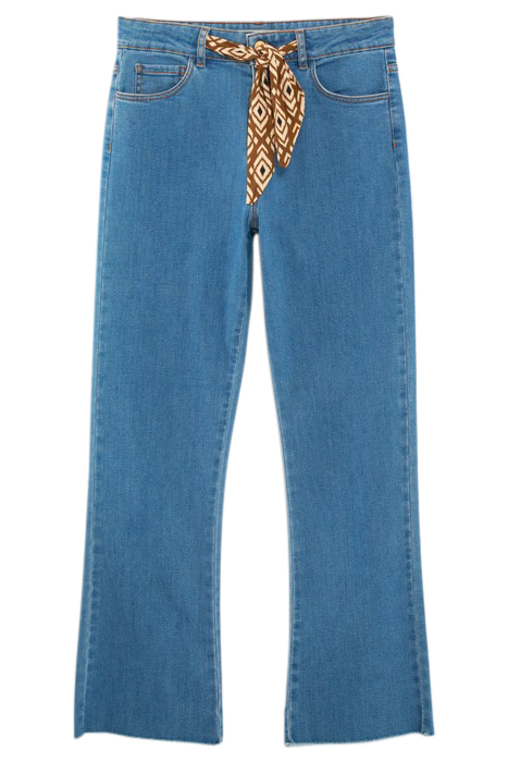 AUTHENTIC FLARED JEANS WITH ETHNIC SCARF 4