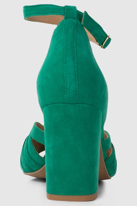 MEADOW GREEN SUEDE HEELED SANDALS 4