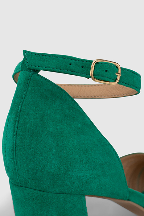 MEADOW GREEN SUEDE HEELED SANDALS 5
