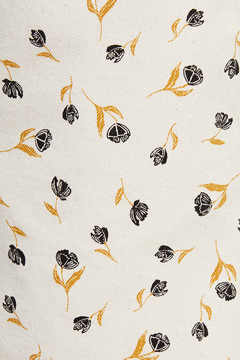 ECRU DENIM SHORTS WITH ROCK MINI-FLOWER PRINT 7