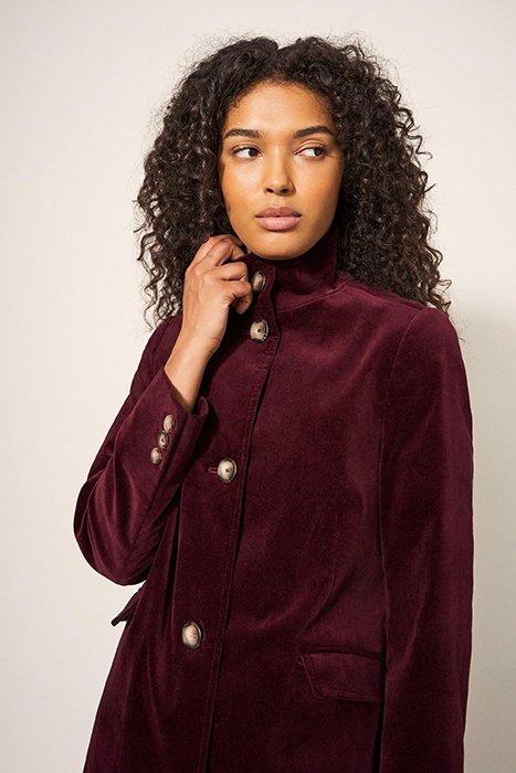 KARLA VELVET COAT DARK PLUM 4