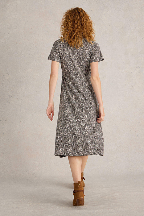 RUA JERSEY SHIRT DRESS BLACK PRINT 2