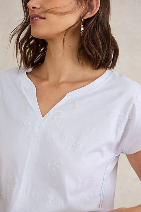 NELLY EMBROIDERED TEE BRILLIANT WHITE 6