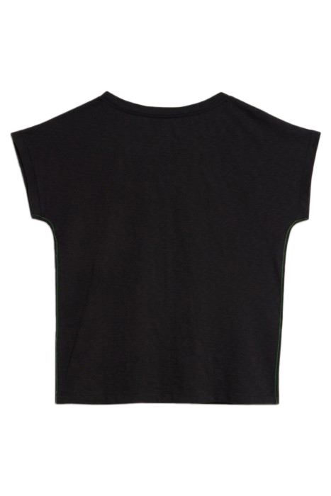 NELLY NOTCH NECK TEE PURE BLACK 5