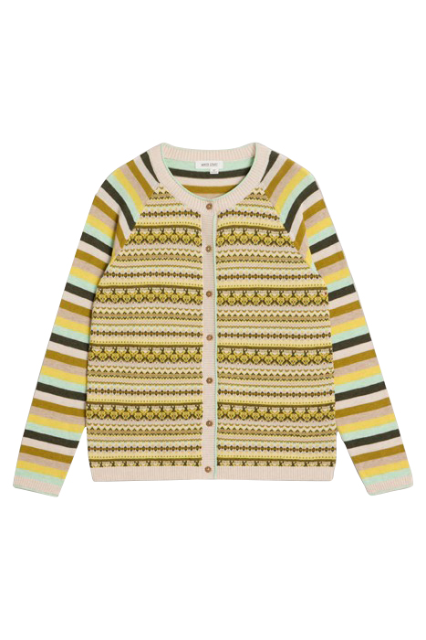 LULU FAIRISLE CARDI CHARTREUSE MULTI 3