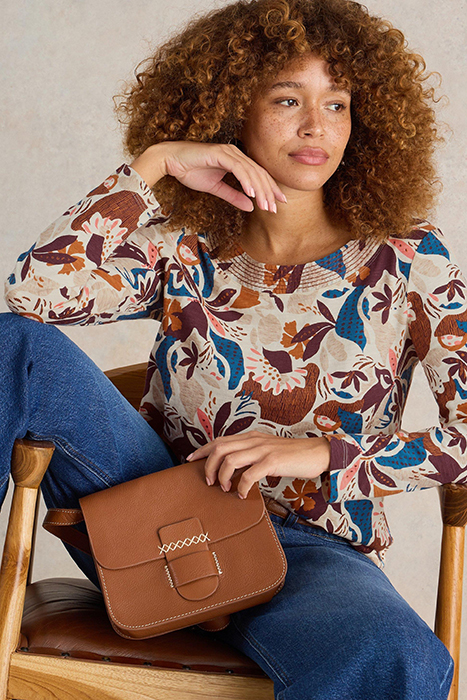 LONG SLEEVE WEAVER TEE NATURAL PRINT 5