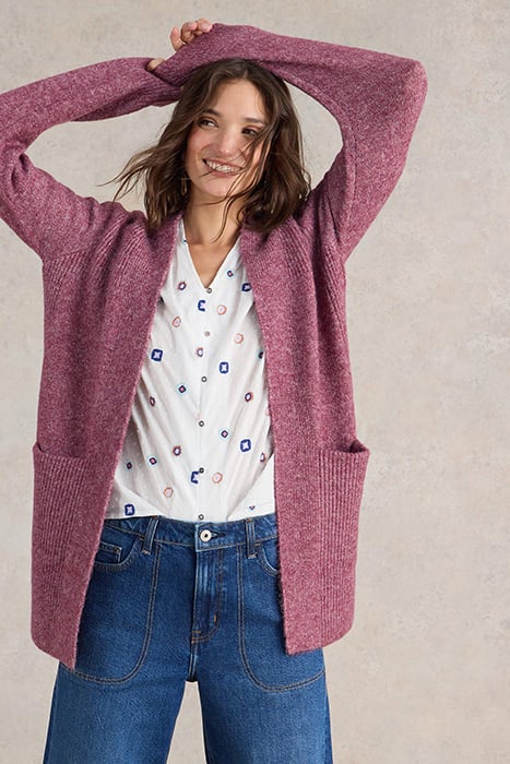 ERIN LONGLINE CARDI DARK PLUM 3