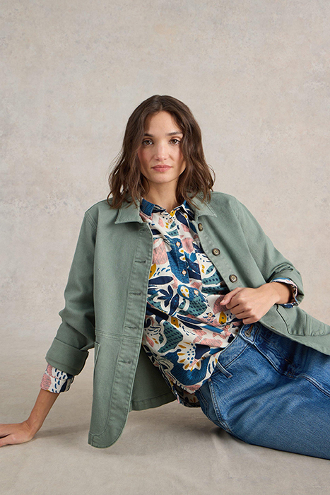 SOPHIE ORGANIC COTTON SHIRT IVORY PRINT 4