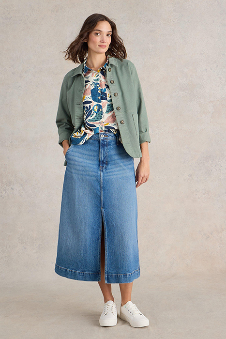 SOPHIE ORGANIC COTTON SHIRT IVORY PRINT 5