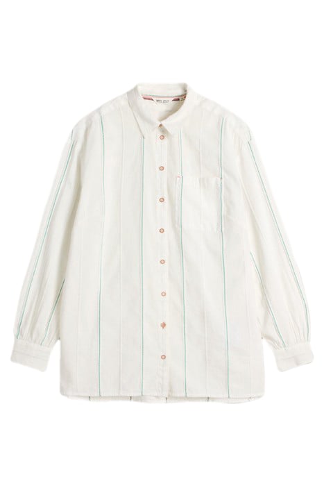 LAUREL LONGLINE COTTON SHIRT IVORY MULTI 3
