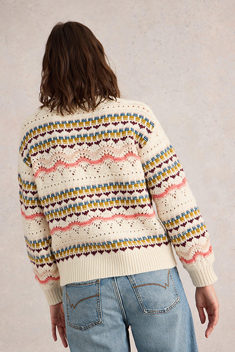 PIPER POINTELLE JUMPER WHITE MULTI 2