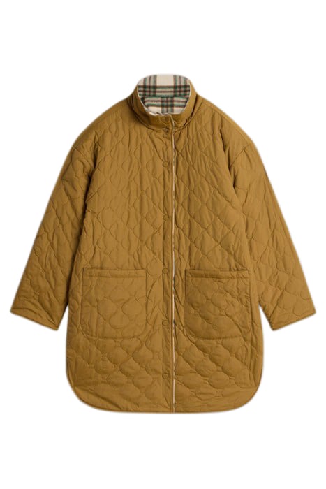 MARLOWE REVERSIBLE CHECK COAT IVORY MULTI 4