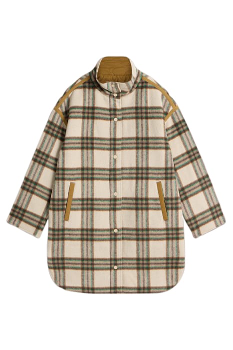 MARLOWE REVERSIBLE CHECK COAT IVORY MULTI 3