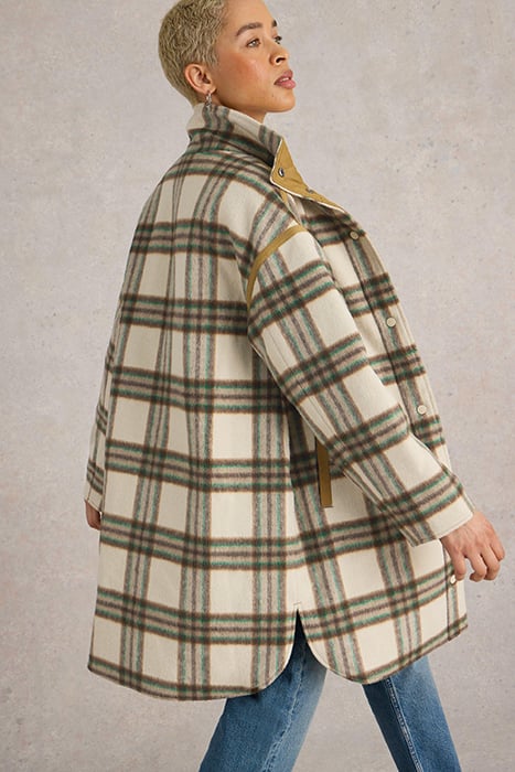 MARLOWE REVERSIBLE CHECK COAT IVORY MULTI 2