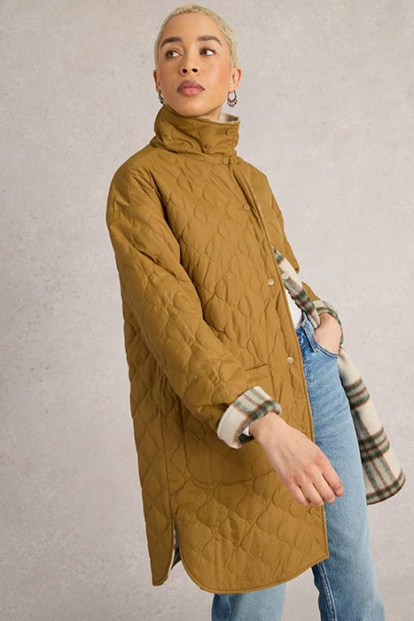 MARLOWE REVERSIBLE CHECK COAT IVORY MULTI 5