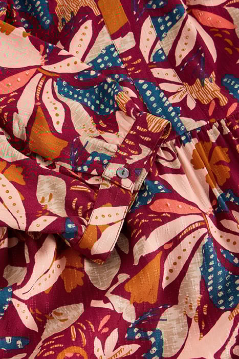 VIRGINIA TIERED SHIRT DRESS PLUM PRINT 6