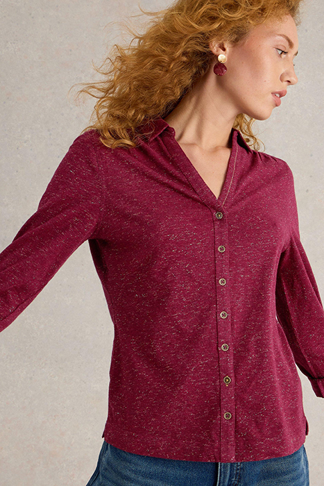 ANNIE SPARKLE SHIRT DARK PLUM 5