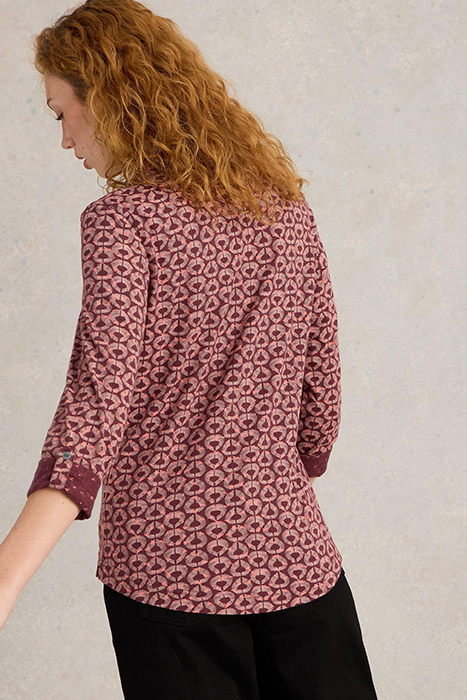 ANNIE JERSEY SHIRT CLARET MULTI 2