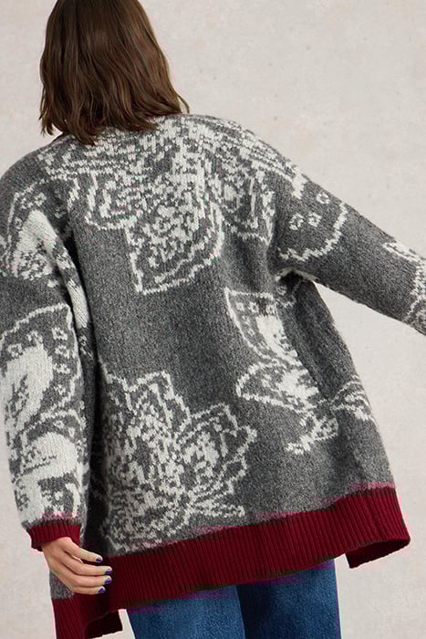 FIONA FLORAL LONGLINE CARDI GREY MULTI 4