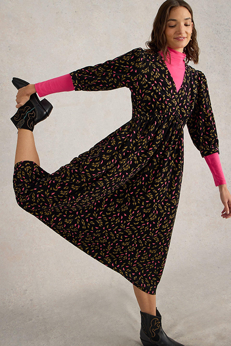 LUCY CORD DRESS BLACK PRINT 4