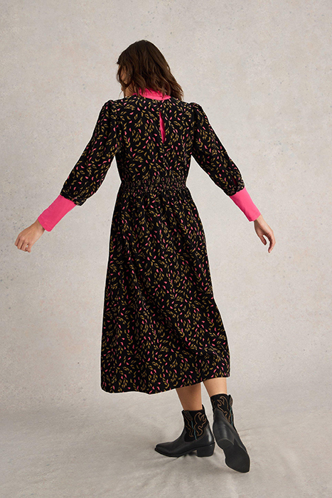 LUCY CORD DRESS BLACK PRINT 2