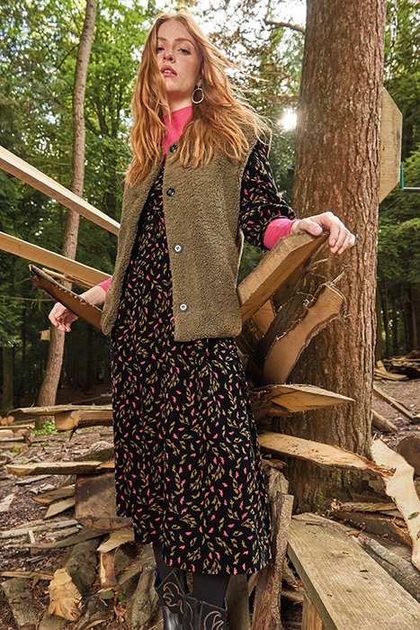 LUCY CORD DRESS BLACK PRINT 7