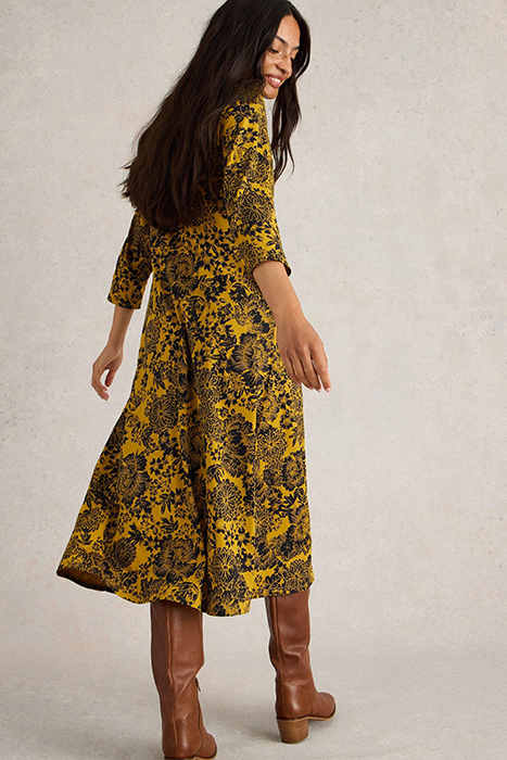 RUA JERSEY SHIRT DRESS CHARTREUSE PRINT 2