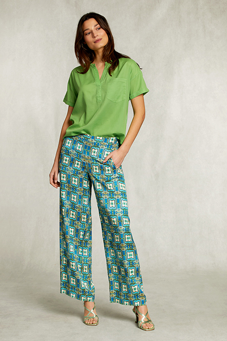 GREEN V-NECK BLOUSE WITH POCKET GREEN 3