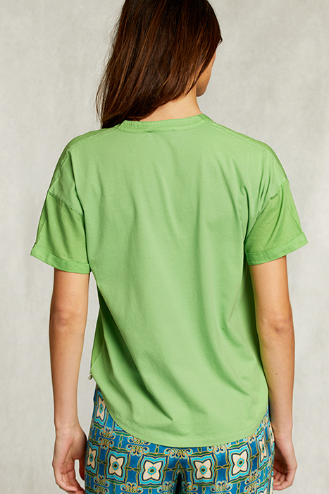 GREEN V-NECK BLOUSE WITH POCKET GREEN 2