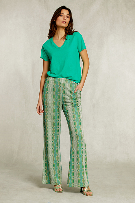 GREEN BASIC V-NECK T-SHIRT GREEN 3