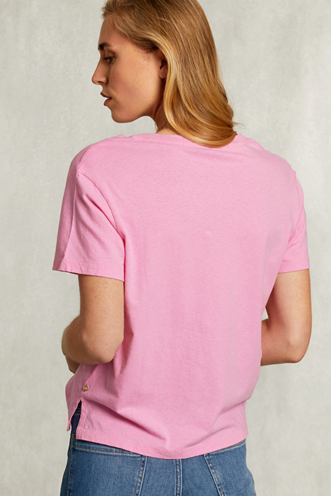 PINK BASIC V-NECK T-SHIRT PINK 2