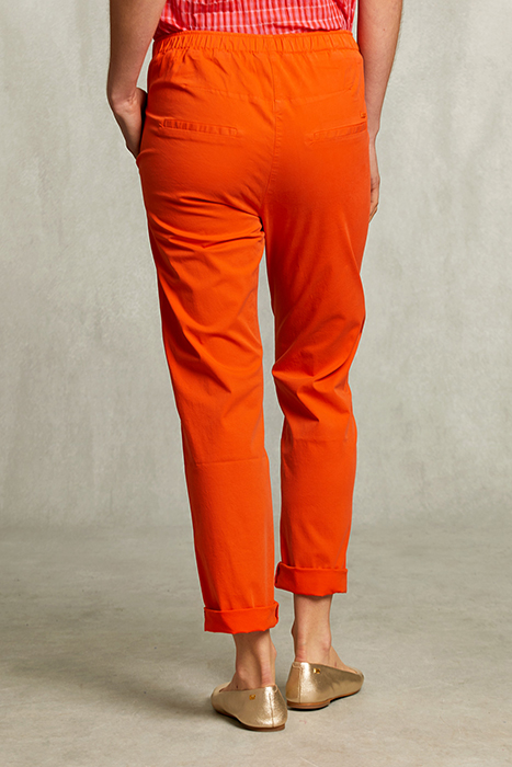 ORANGE COTTON PANTS ELASTIC WAIST ORANGE 2