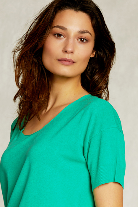 GREEN VISCOSE SWEATER SHORT SLEEVES GREEN 4