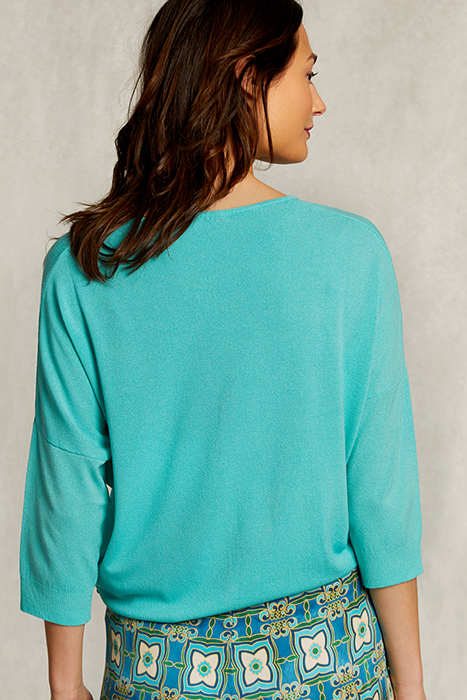 BLUE-GREEN V-NECK CARDIGAN 2