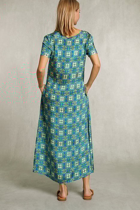 MULTI LONG STRAIGHT FANTASY DRESS BLUE 2