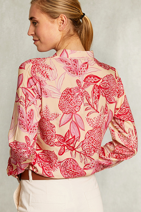BEIGE/RED FLORAL BLOUSE LONG SLEEVES PINK 2