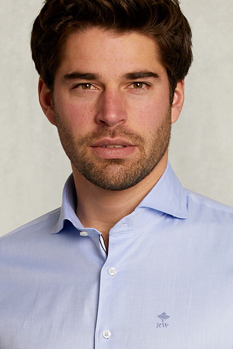 CUSTOM FIT UNI SHIRT BLUE WHITE 4