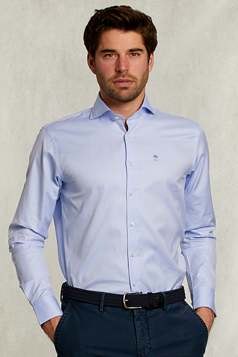 CUSTOM FIT UNI SHIRT BLUE WHITE 1