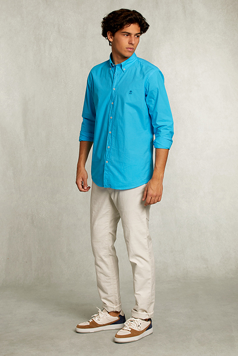 CUSTOM FIT POPLIN SHIRT ST-BARTH BLUE 3
