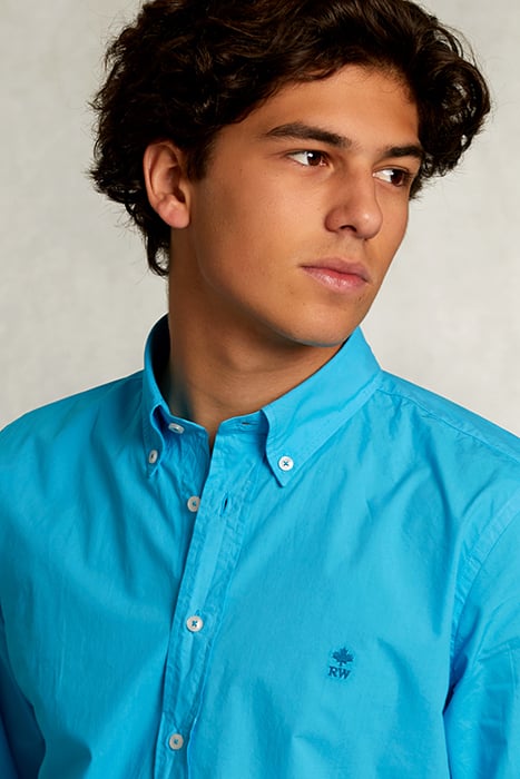 CUSTOM FIT POPLIN SHIRT ST-BARTH BLUE 4