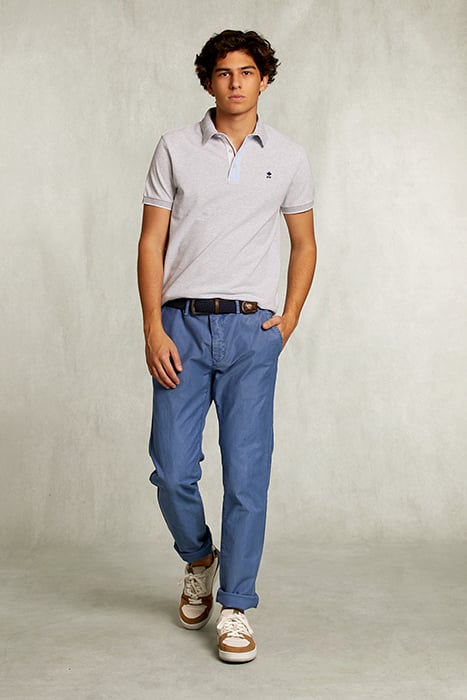 SLIM FIT COTTON CHINO ICONIC BLUE BLUE 3