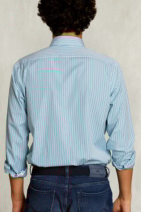 CUSTOM FIT STRIPED SHIRT WITH POCKET MULTI MULTI 2