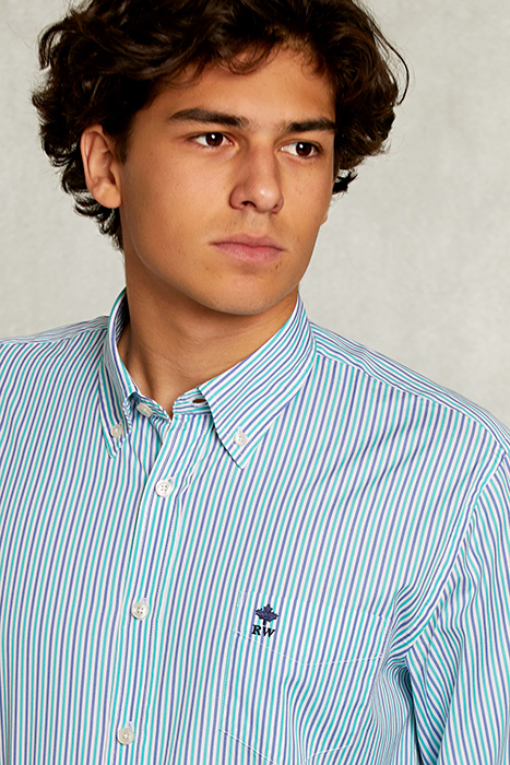 CUSTOM FIT STRIPED SHIRT WITH POCKET MULTI MULTI 4