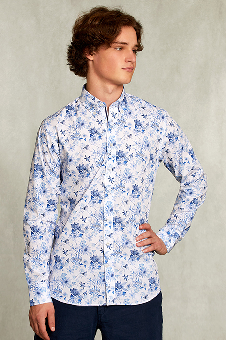 CUSTOM FIT FLORAL SHIRT MULTI WHITE 1