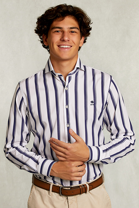CUSTOM FIT STRIPED SHIRT BLUE/WHITE BLUE 1