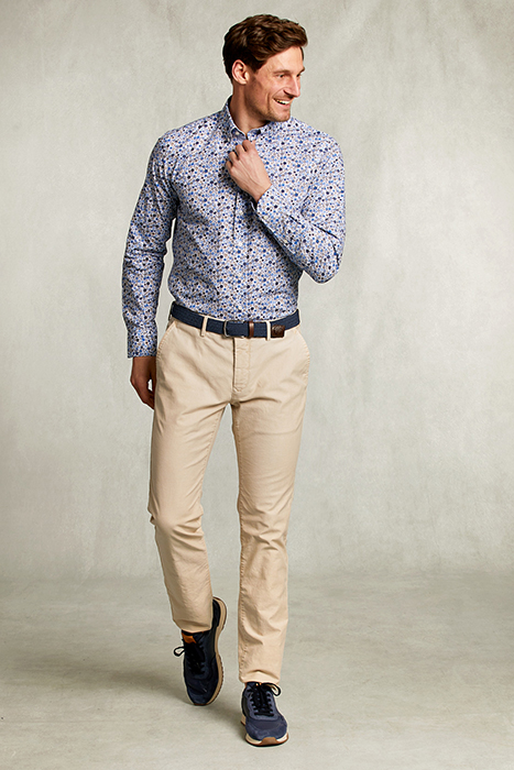SLIM FIT FLORAL SHIRT BLUE/BROWN BLUE 3